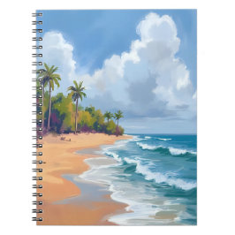 Hawaii Ocean Shore Watercolor Painting ノートブック