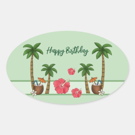 Hawaii personalisieri 楕円形シール (正面)