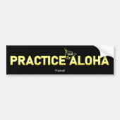 Hawaii Practice Aloha Golden Shaka (Hang loose) バンパーステッカー (正面)