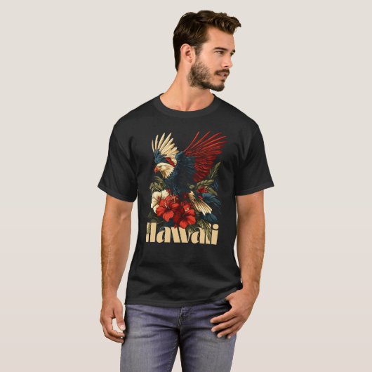 Hawaii Pride Eagle Design Tシャツ (正面フル)