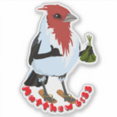 HAWAII RED CRESTED CARDINAL—Bible verse シール (正面)