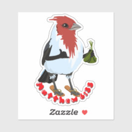 HAWAII RED CRESTED CARDINAL—Bible verse シール