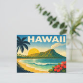 Hawaii Retro Travel Postcard ポストカード (スタンド正面)