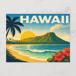 Hawaii Retro Travel Postcard ポストカード