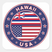 Hawaii sticker, Hawaii, USA スクエアシール (正面)