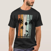 Hawaii Summer Beach Vintage Sunset Tシャツ (正面)