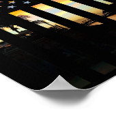 Hawaii Sunset American Flag Honolulu Hawaiian Isla ポスター (角)