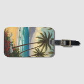 Hawaii Sunset Calligraphy Simple Professional Name ラゲッジタグ (正面横)