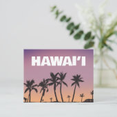 Hawaii Sunset Palm Tree Gradient Sky Postcard ポストカード (スタンド正面)