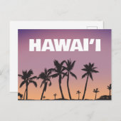 Hawaii Sunset Palm Tree Gradient Sky Postcard ポストカード (正面/裏面)