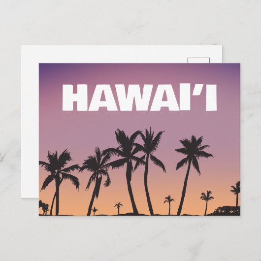 Hawaii Sunset Palm Tree Gradient Sky Postcard  ポストカード (正面/裏面)