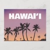 Hawaii Sunset Palm Tree Gradient Sky Postcard  ポストカード (正面)