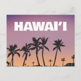 Hawaii Sunset Palm Tree Gradient Sky Postcard  ポストカード