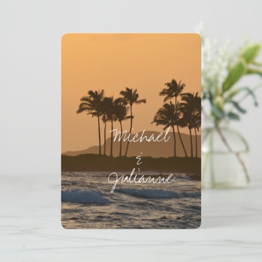 Hawaii Sunset Wedding 招待状 (スタンド正面)