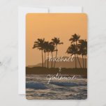 Hawaii Sunset Wedding 招待状<br><div class="desc">Hawaii sunset tropical beach theme wedding</div>