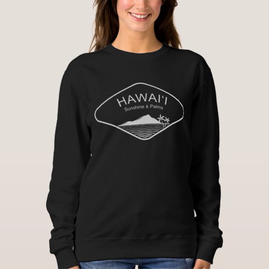 Hawaii Sunshine Palms Beach Oahu Surf Souvenir Mau スウェットシャツ (正面)