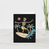 Hawaii Surfer Skeleton Halloween Beach Y Soky Surf カード (正面)