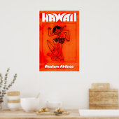 Hawaii Surfing Art Hawaiian Print Vintage Travel ポスター (キッチン)