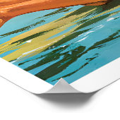 Hawaii Surfing Poster Vintage Travel Wall Art ポスター (角)