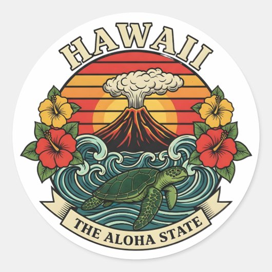 Hawaii: The Aloha State ラウンドシール (正面)