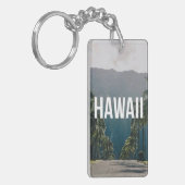 Hawaii Tropical Palm Trees Aesthetic キーホルダー (正面左)