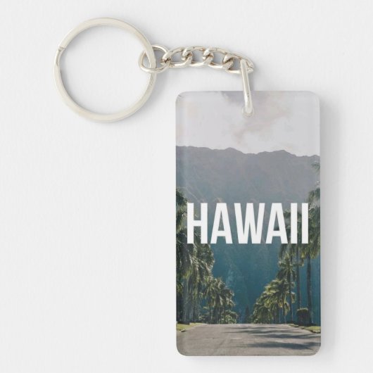 Hawaii Tropical Palm Trees Aesthetic キーホルダー (正面)