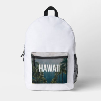 Hawaii Tropical Palm Trees Aesthetic プリントバックパック