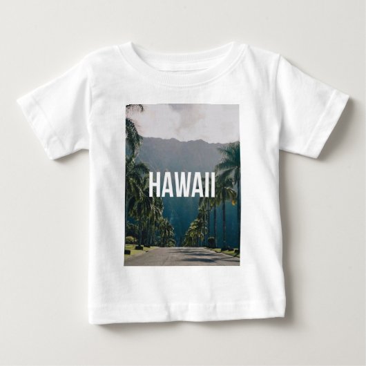 Hawaii Tropical Palm Trees Aesthetic ベビーTシャツ (正面)