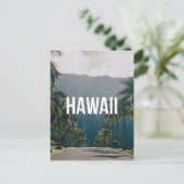 Hawaii Tropical Palm Trees Aesthetic ポストカード (スタンド正面)