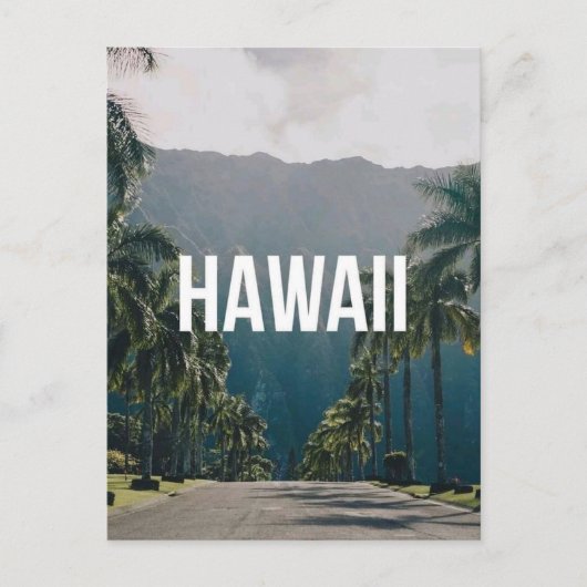 Hawaii Tropical Palm Trees Aesthetic ポストカード (正面)