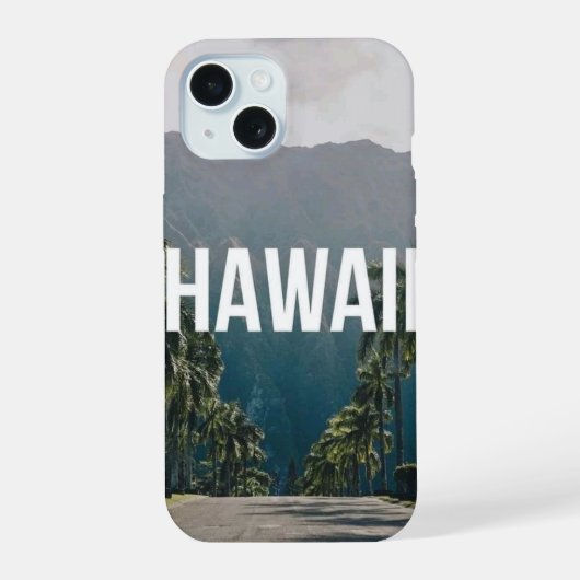 Hawaii Tropical Palm Trees Aesthetic iPhone 15ケース (裏面)
