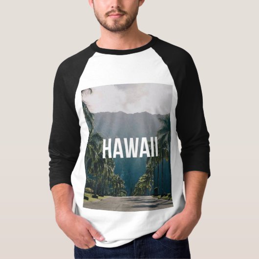 Hawaii Tropical Palm Trees Aesthetic Tシャツ (正面)