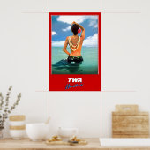 Hawaii TWA Trans World Airlines Travel Poster New ポスター (キッチン)