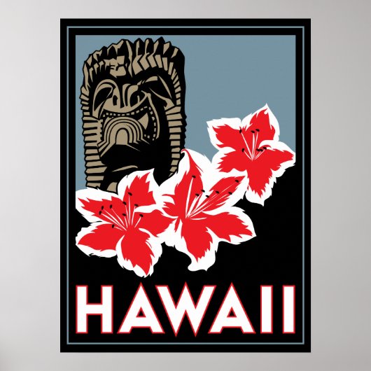 hawaii united states usa art deco retro poster ポスター (正面)