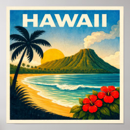 Hawaii Vintage Travel Poster ポスター
