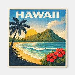 Hawaii Vintage Travel Poster Magnet マグネット
