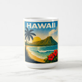 Hawaii Vintage Travel Poster Mug コーヒーマグカップ