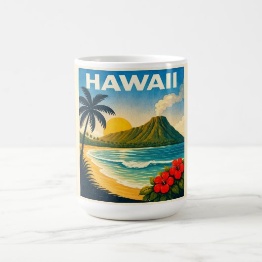 Hawaii Vintage Travel Poster Mug コーヒーマグカップ (中央)