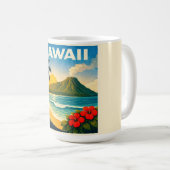 Hawaii Vintage Travel Poster Mug コーヒーマグカップ (正面右)
