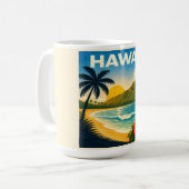 Hawaii Vintage Travel Poster Mug コーヒーマグカップ (正面左)