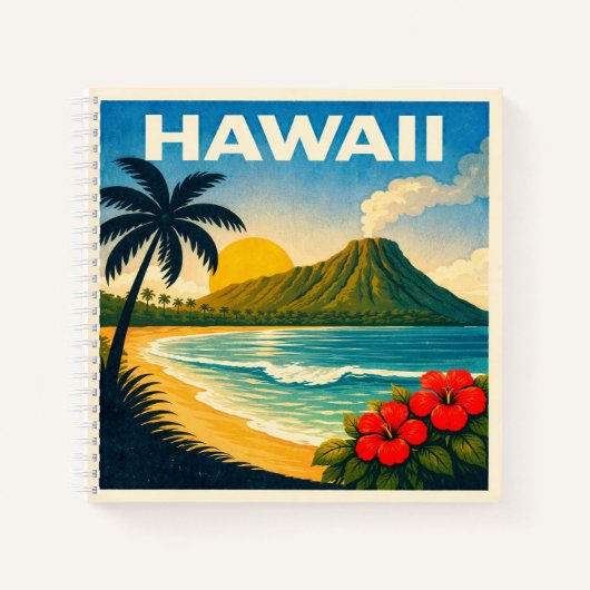 Hawaii Vintage Travel Poster Notebook ノートブック (正面)