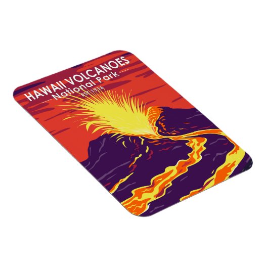 Hawaii Volcanoes National Park Vintage マグネット (右側)