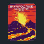Hawaii Volcanoes National Park Vintage マグネット<br><div class="desc">Hawaii Volcanoes vector artwork in a window style design. The park is on Hawaii Island. At its heart are the Kīlauea and Mauna Loa active volcanoes.</div>