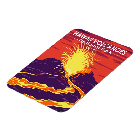 Hawaii Volcanoes National Park Vintage マグネット (左側)