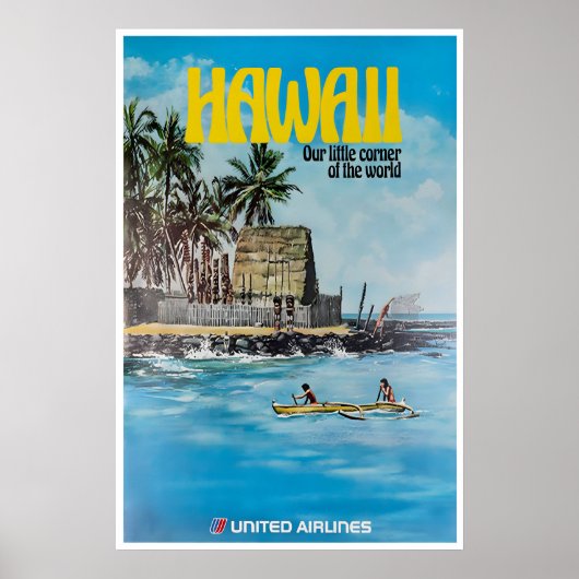 Hawaii Wall Art Retro Travel Poster Print (XR3581) ポスター (正面)