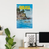 Hawaii Wall Art Retro Travel Poster Print (XR3581) ポスター (ホームオフィス)
