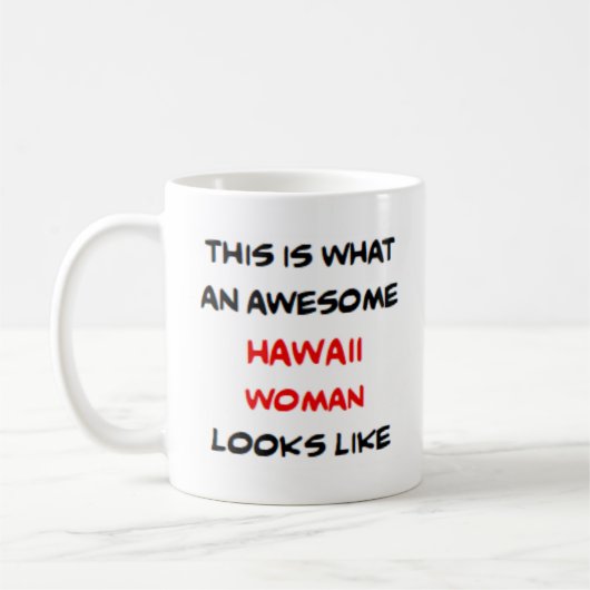 hawaii woman, awesome コーヒーマグカップ (左)