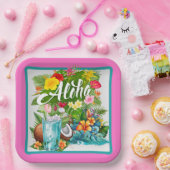 Hawaiian Aloha ペーパープレート (パーティー)