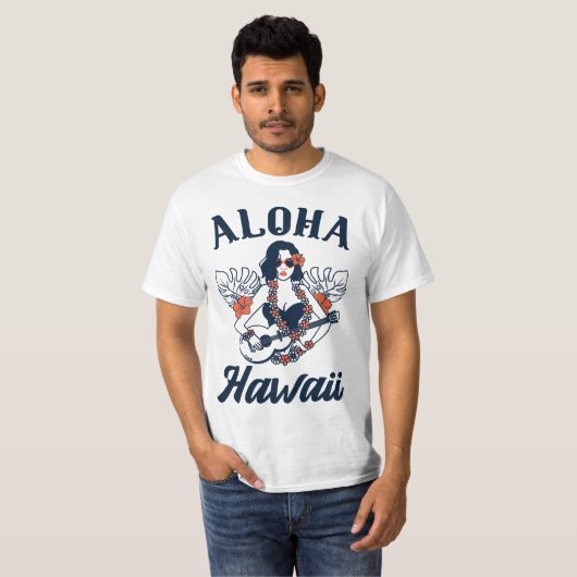 Hawaiian aloha desgin, aloha Hawaii Tシャツ (正面フル)