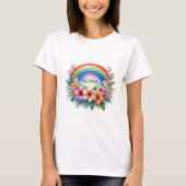 Hawaiian Aloha Rainbow & Tropical Flowers Tシャツ (正面)
